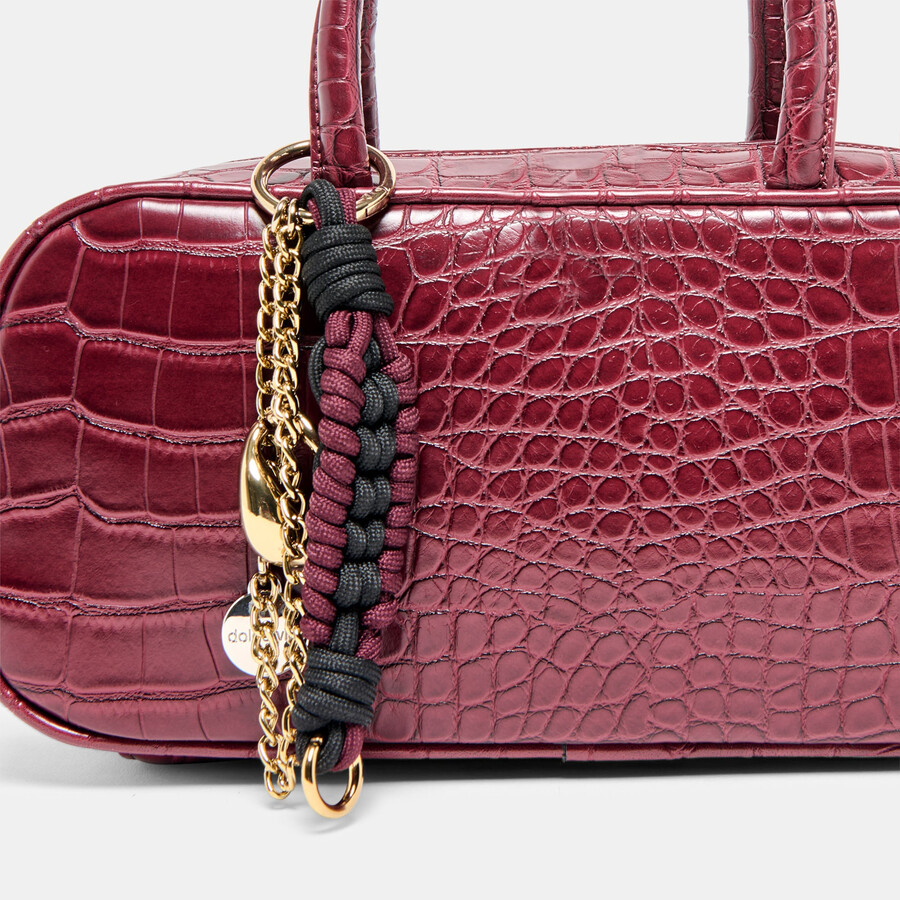 flyn handbag burgundy croco stella
