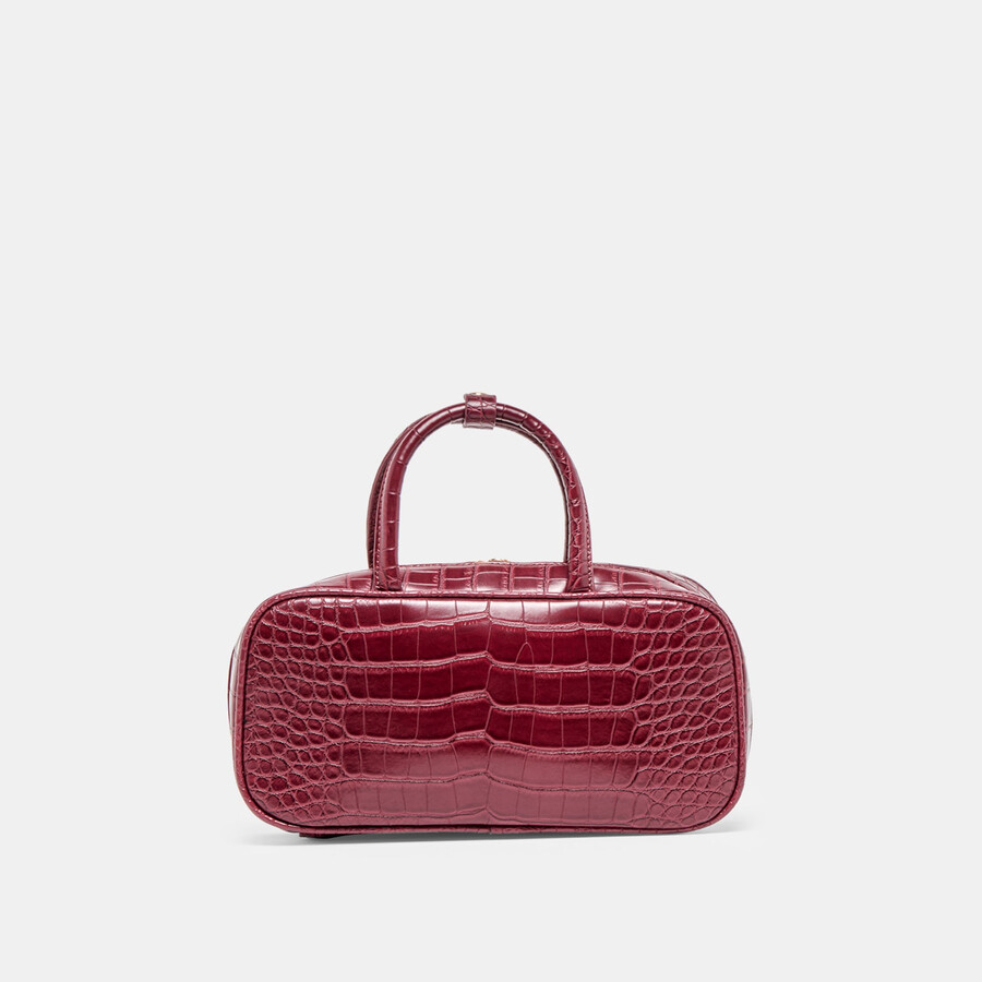 flyn handbag burgundy croco stella