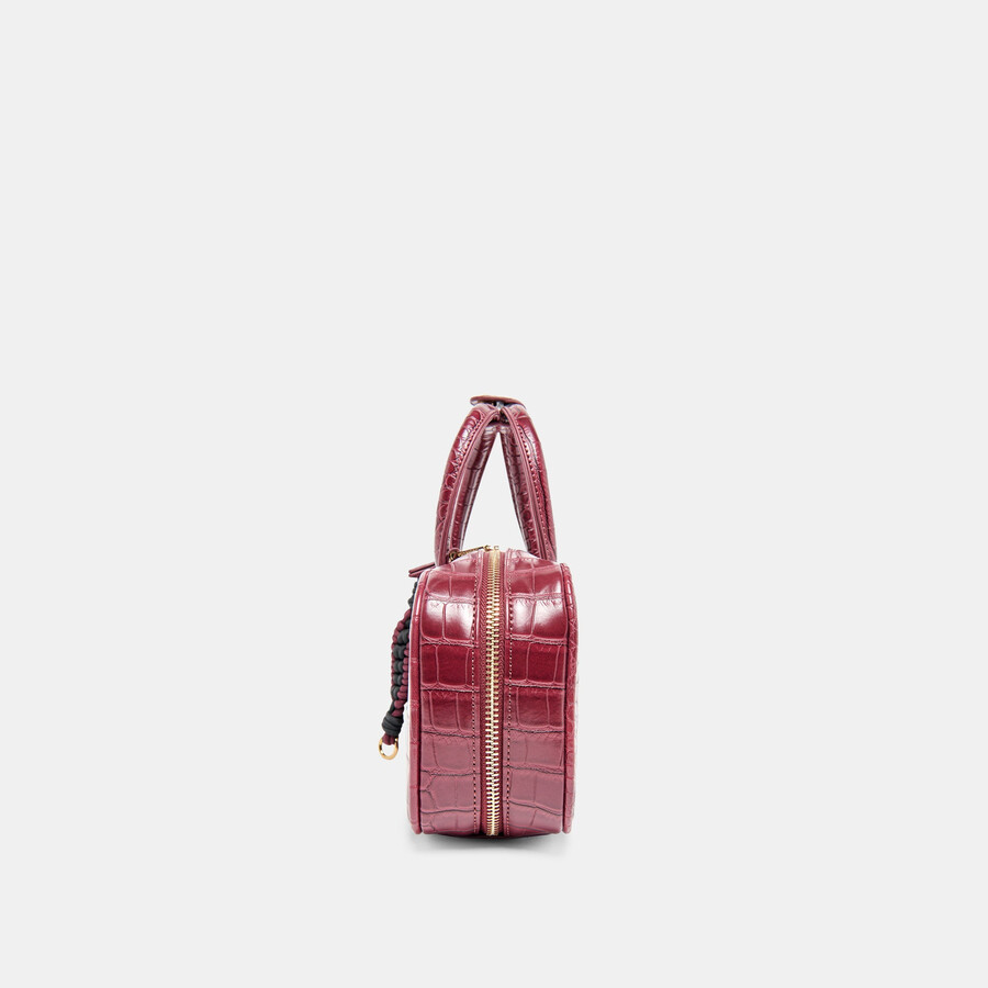 flyn handbag burgundy croco stella