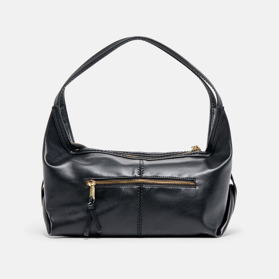 billy shoulder bag black leather