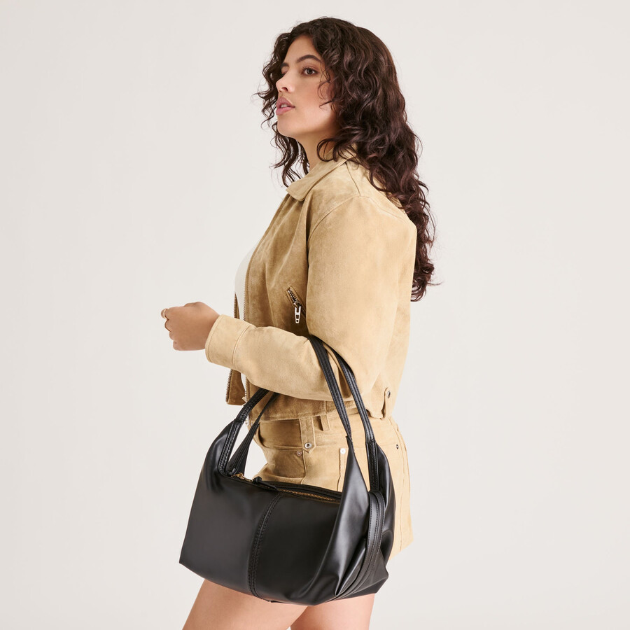 billy shoulder bag black leather
