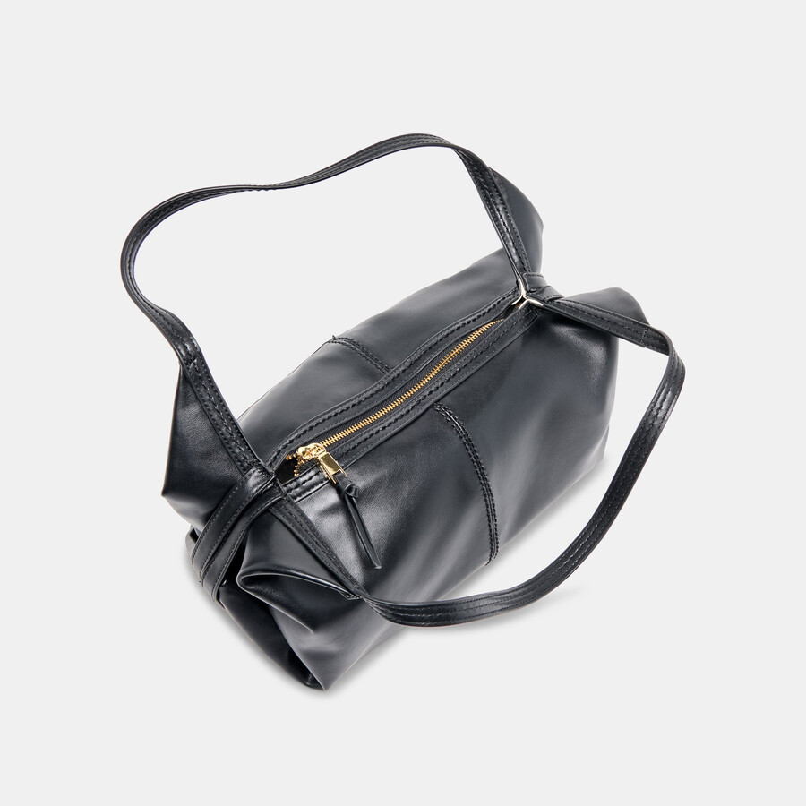 billy shoulder bag black leather