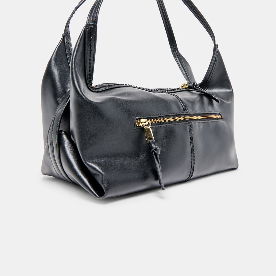 billy shoulder bag black leather