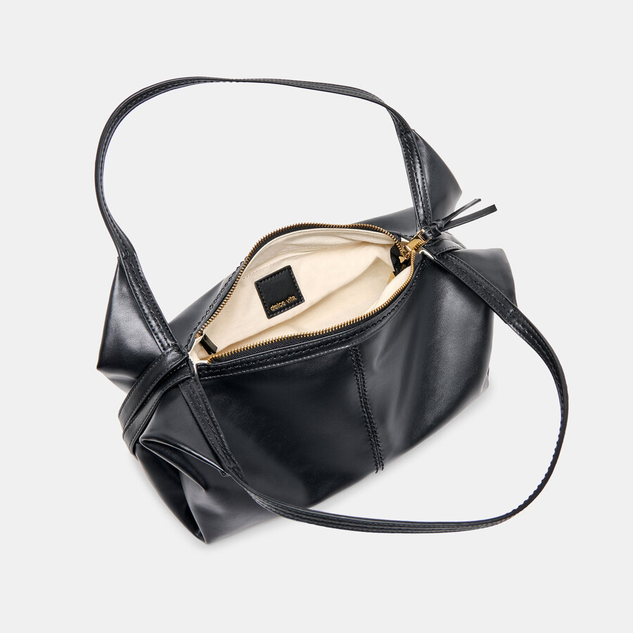 billy shoulder bag black leather