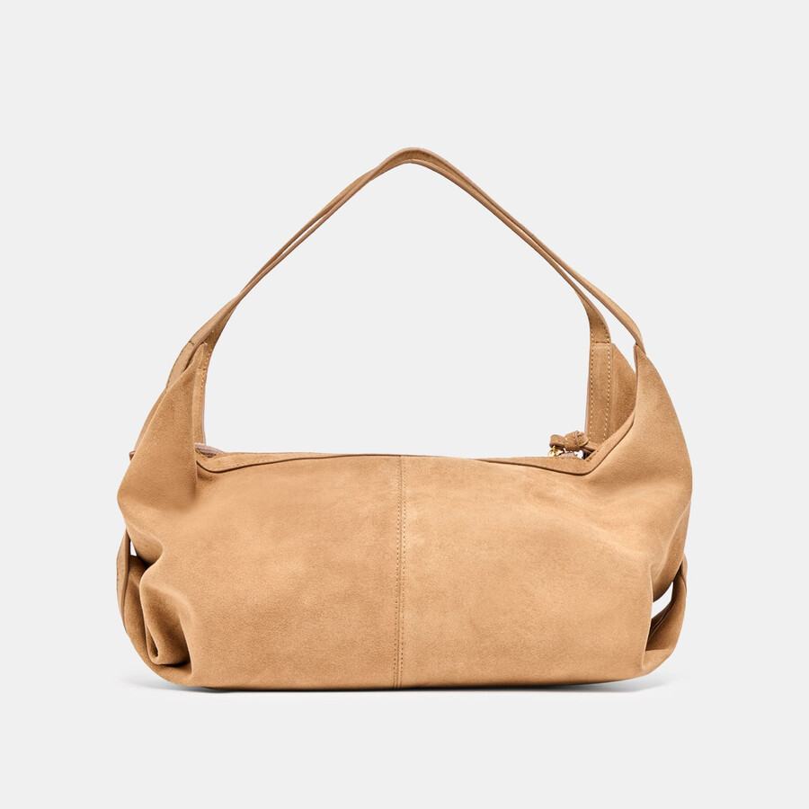 billy shoulder bag camel suede