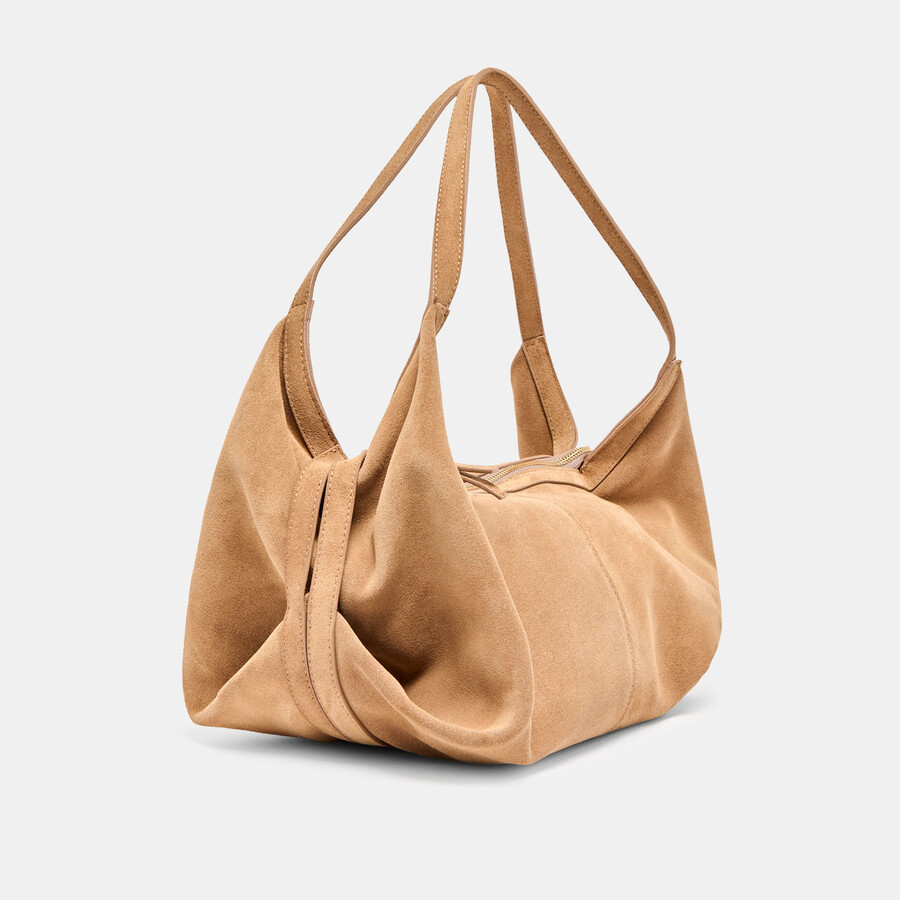 billy shoulder bag camel suede