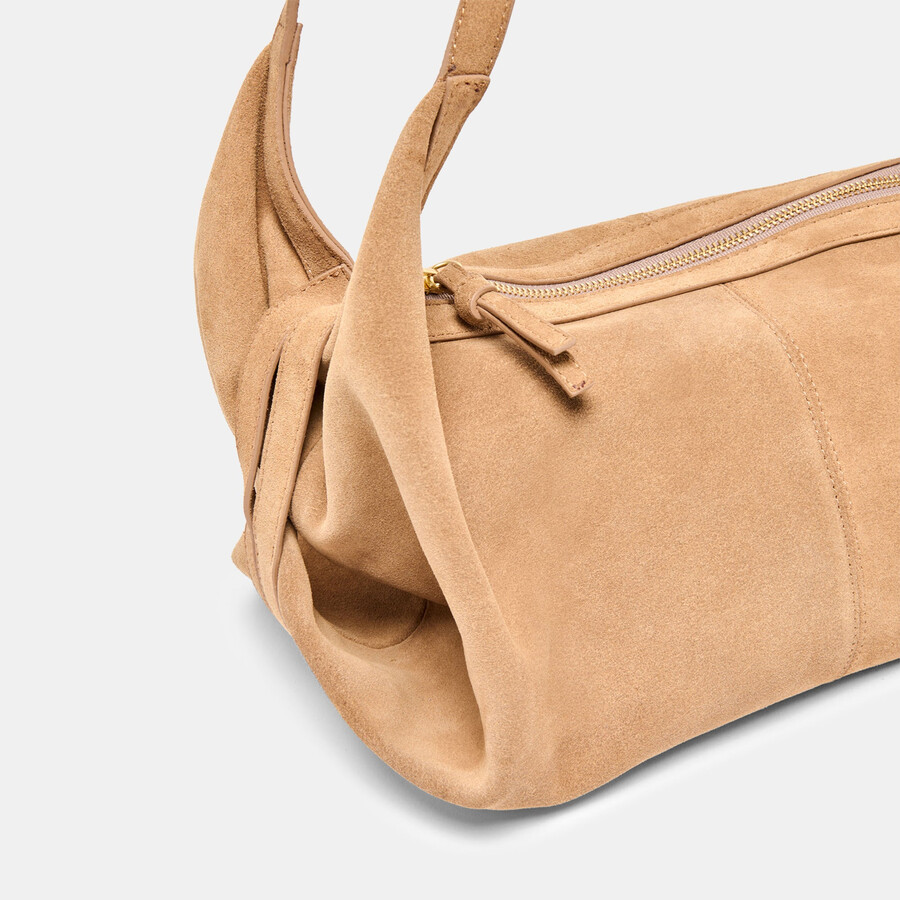 billy shoulder bag camel suede
