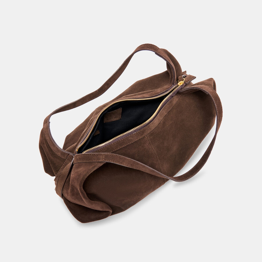 billy shoulder bag chocolate suede