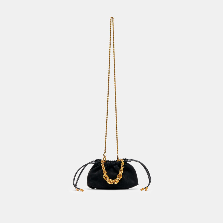 cleo crossbody black suede