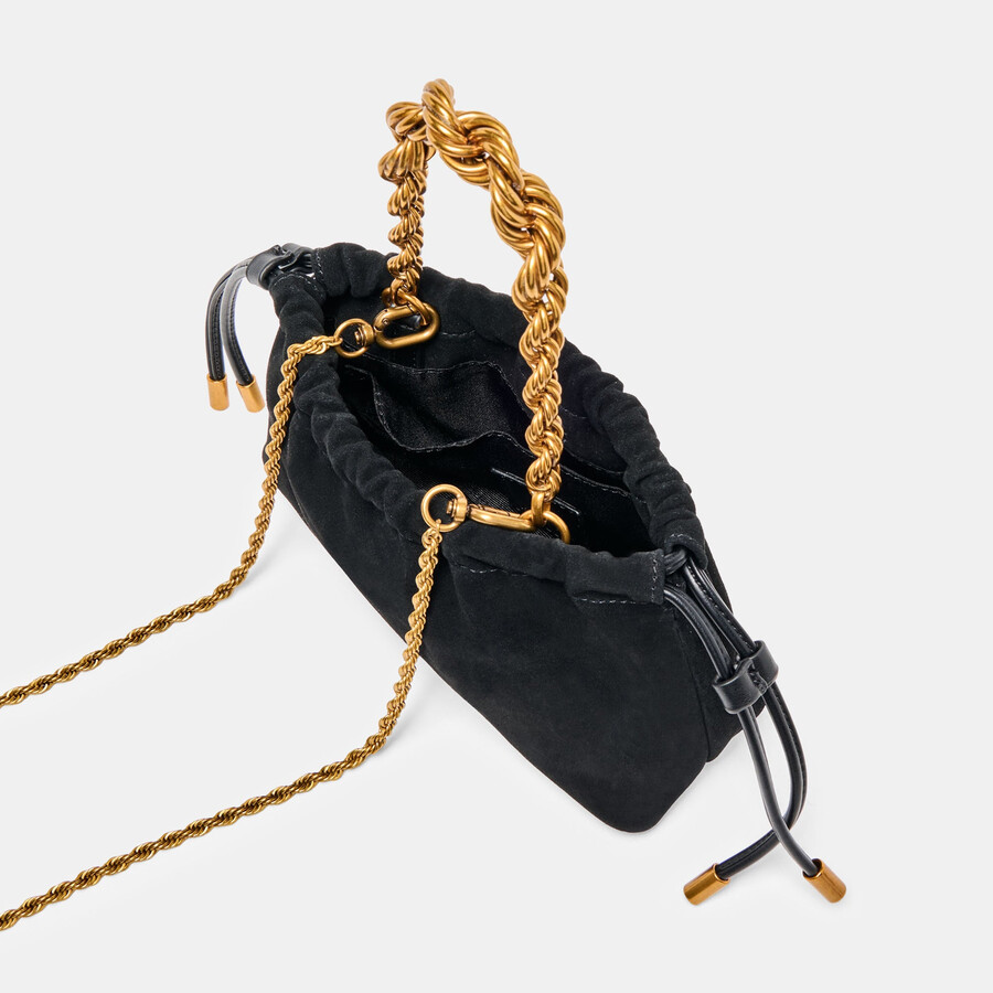 cleo crossbody black suede