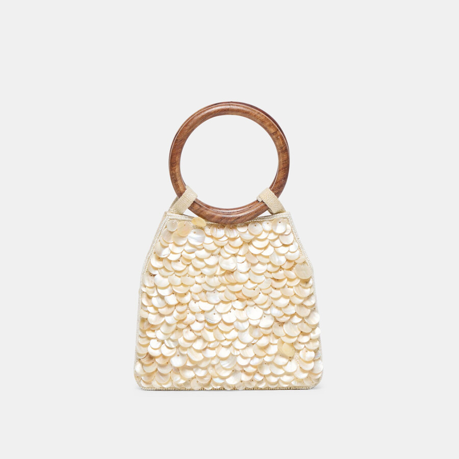 allegra handbag natural sequin