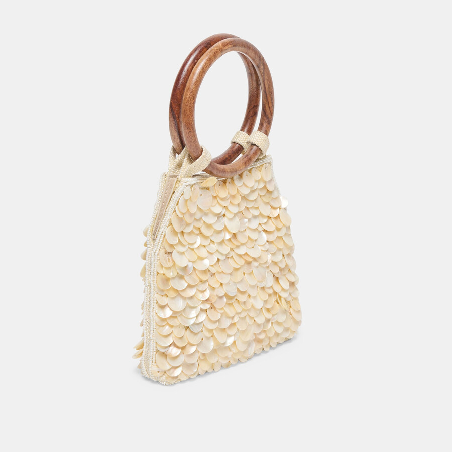 allegra handbag natural sequin