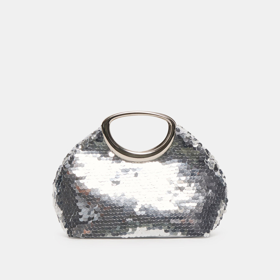 alina handbag silver sequin