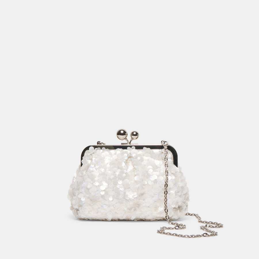 kendall clutch white sequin