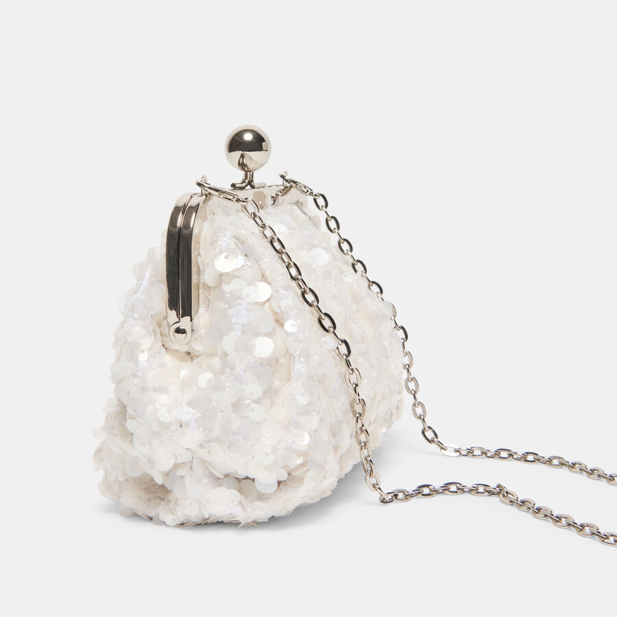 kendall clutch white sequin