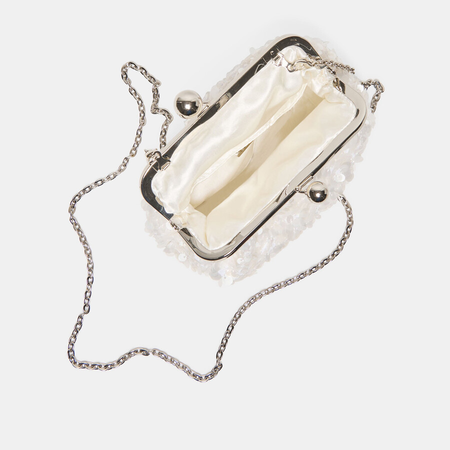 kendall clutch white sequin
