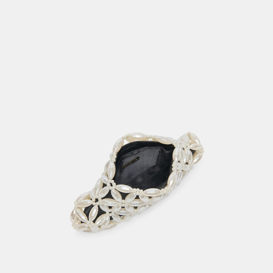 marlow clutch black satin pearl