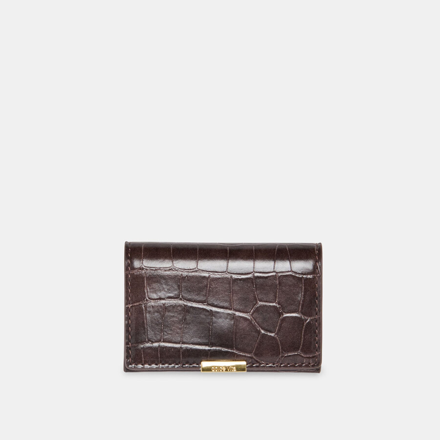 mini-me wallet brown croco stella