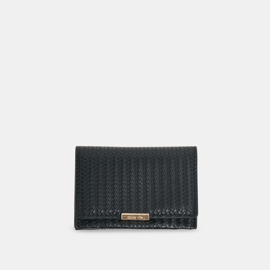 mini-me wallet black woven stella