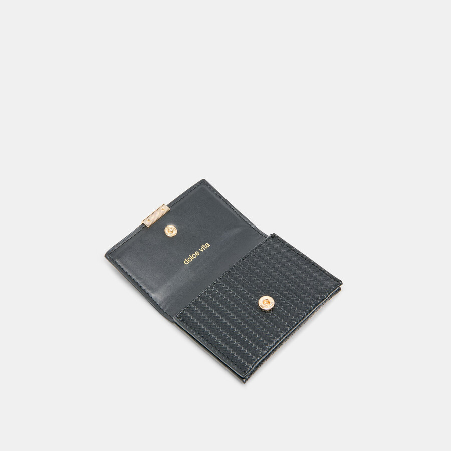 mini-me wallet black woven stella