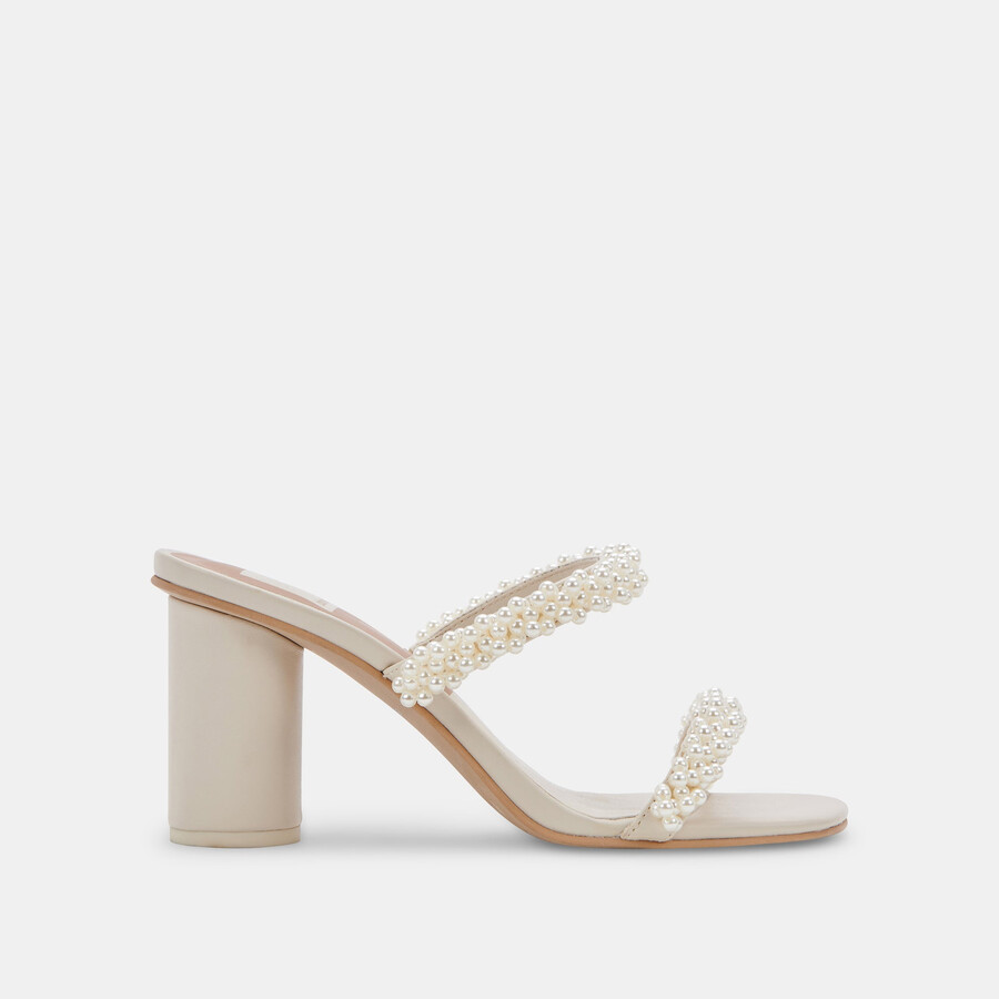 noel heels vanilla pearls