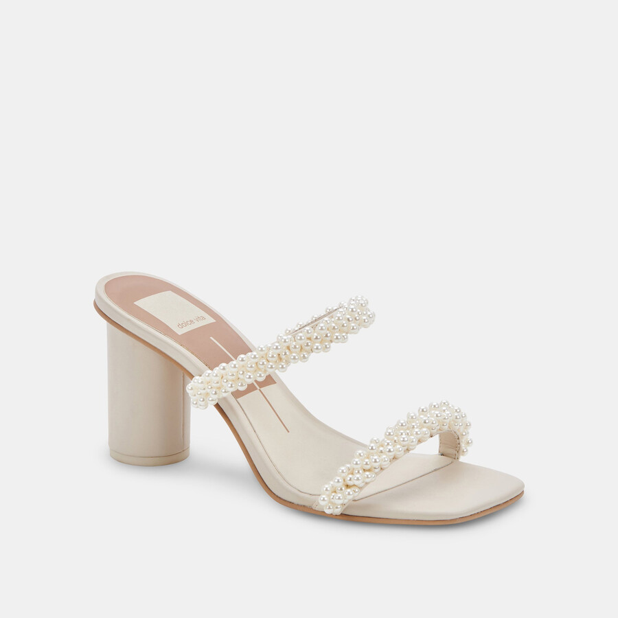 noel heels vanilla pearls