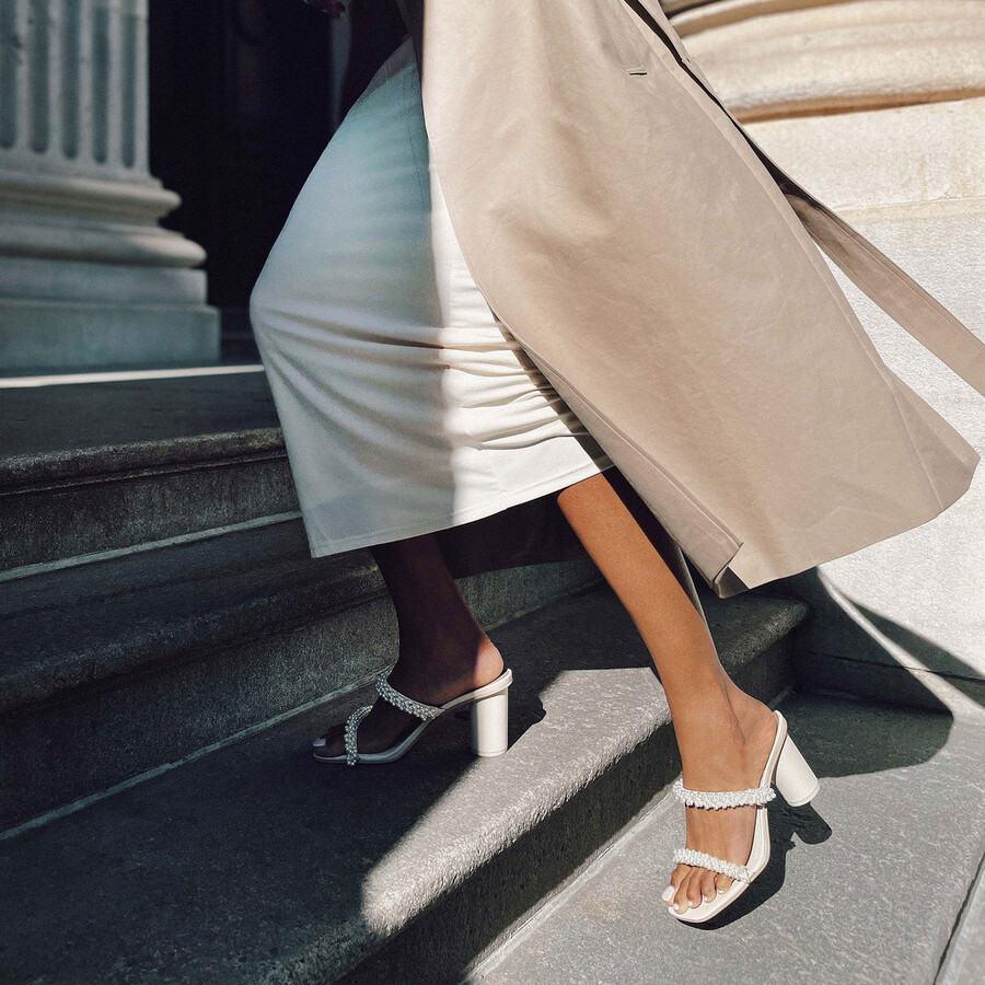 noel heels vanilla pearls