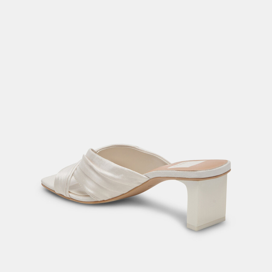carlan heels off white silk