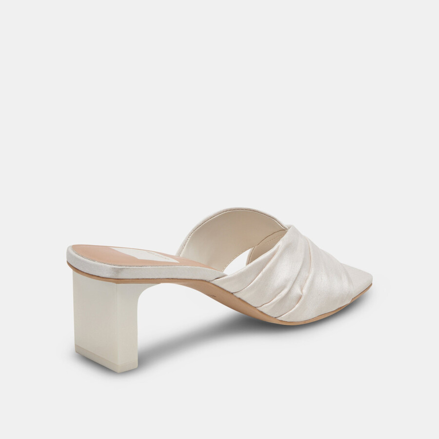 carlan heels off white silk