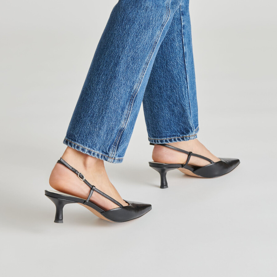odela heels midnight crinkle patent