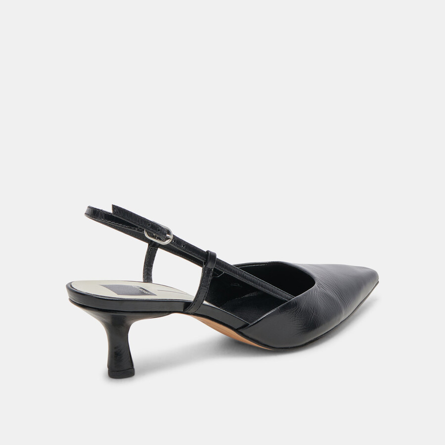 odela heels midnight crinkle patent