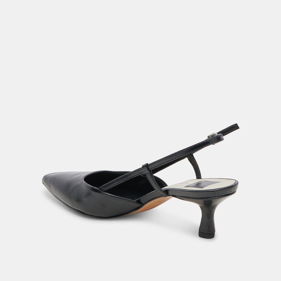 odela heels midnight crinkle patent