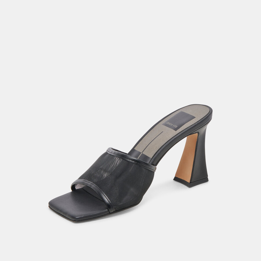 narda heels onyx mesh