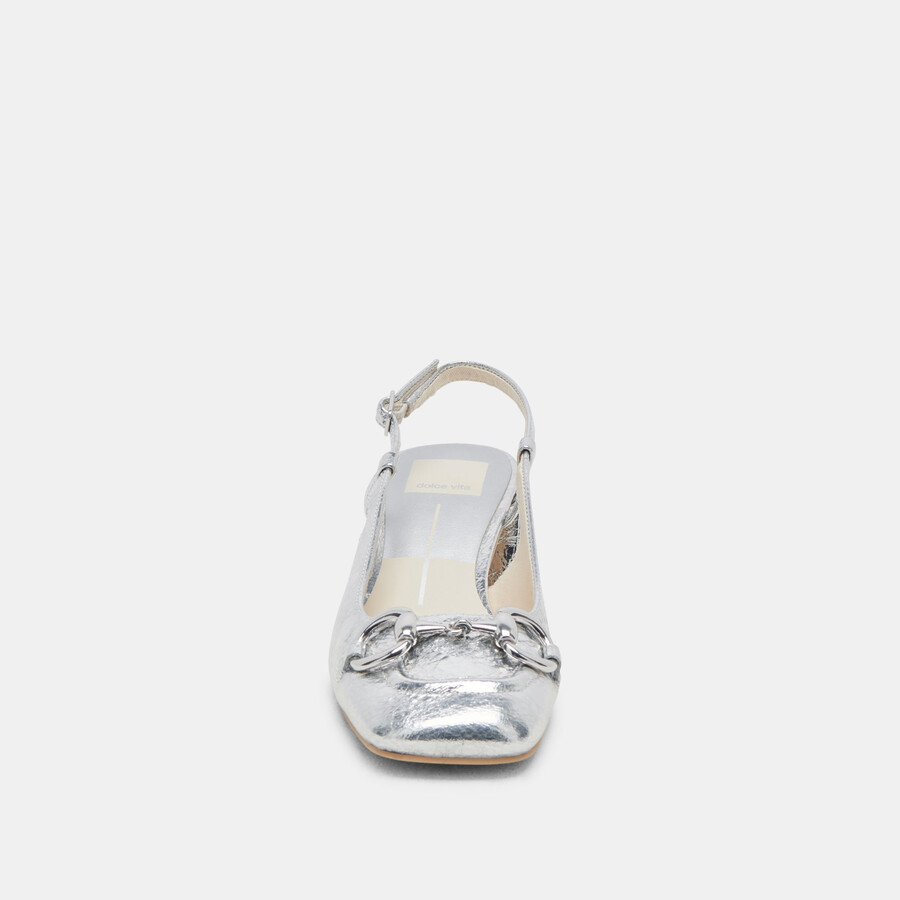 melli heels silver distressed leather