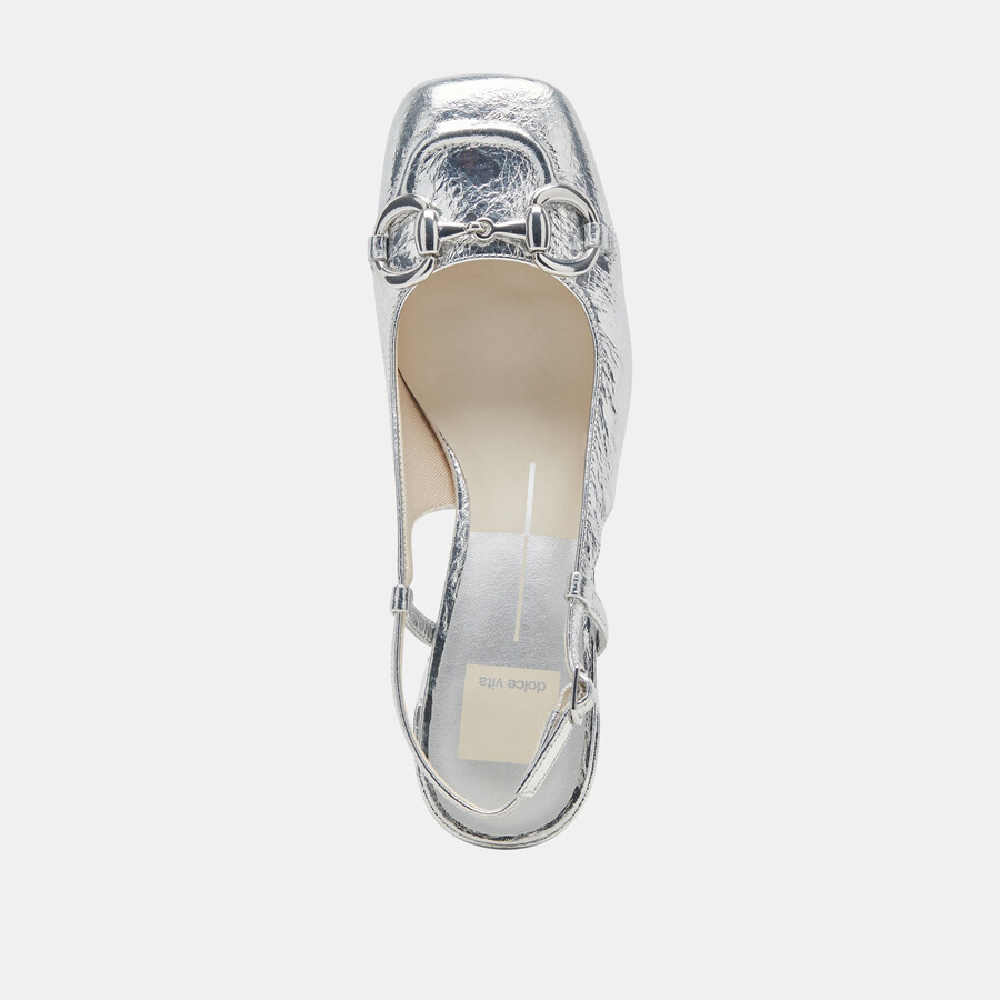 melli heels silver distressed leather
