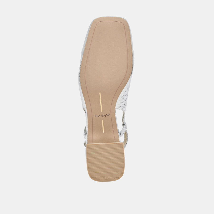 melli heels silver distressed leather