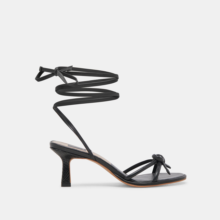 maison heels black leather