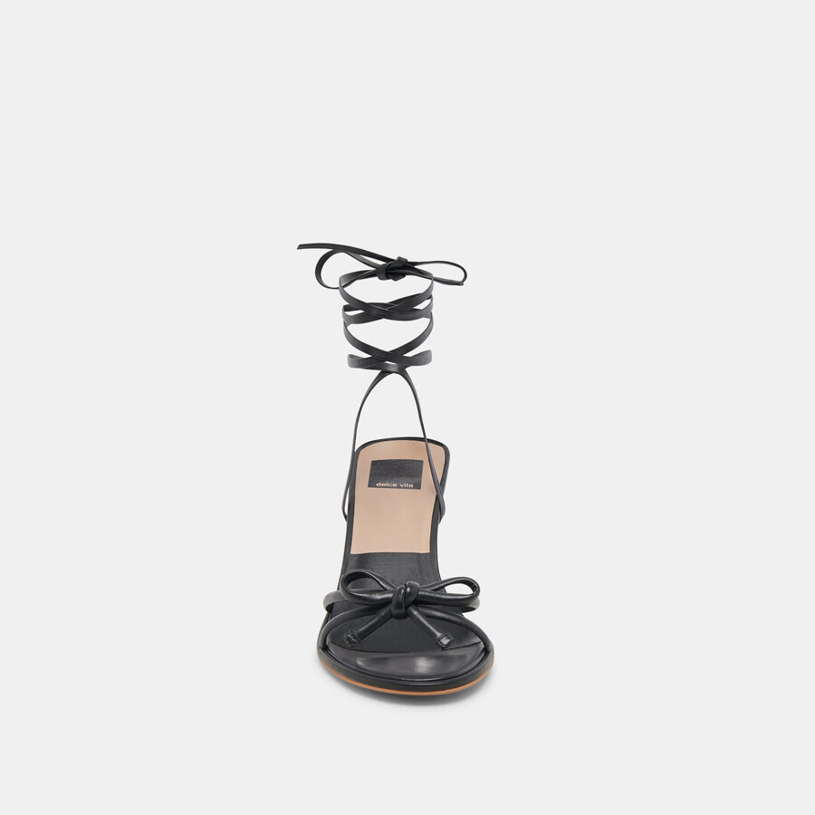 maison heels black leather