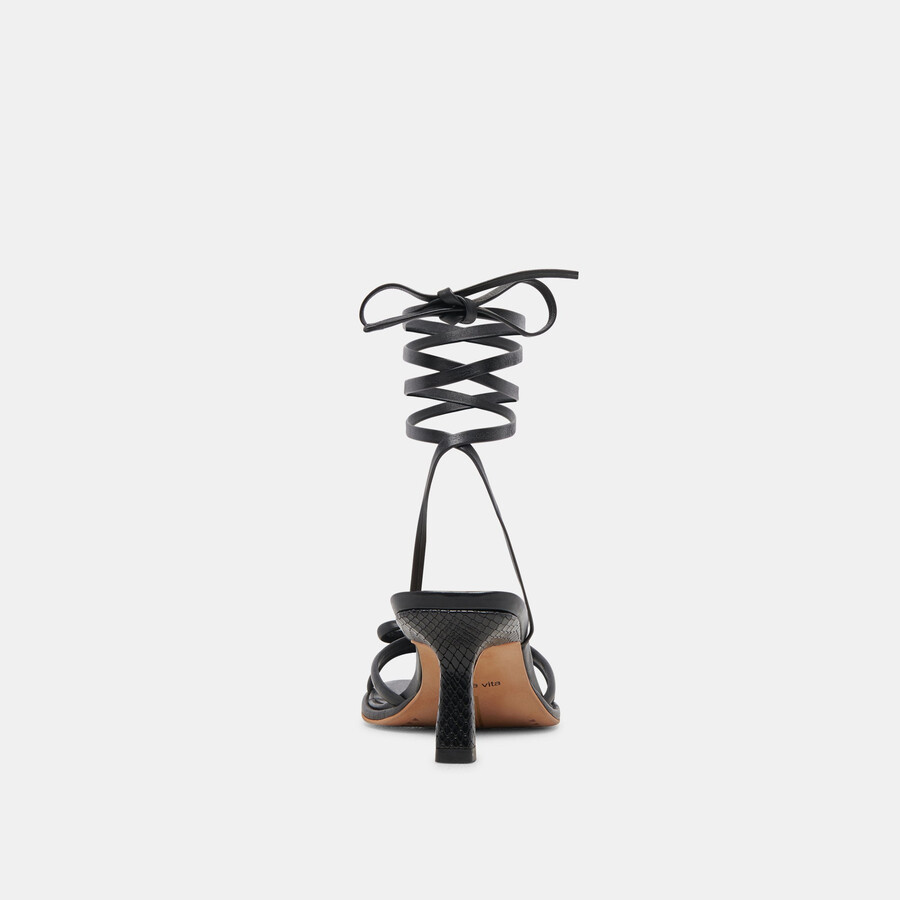 maison heels black leather