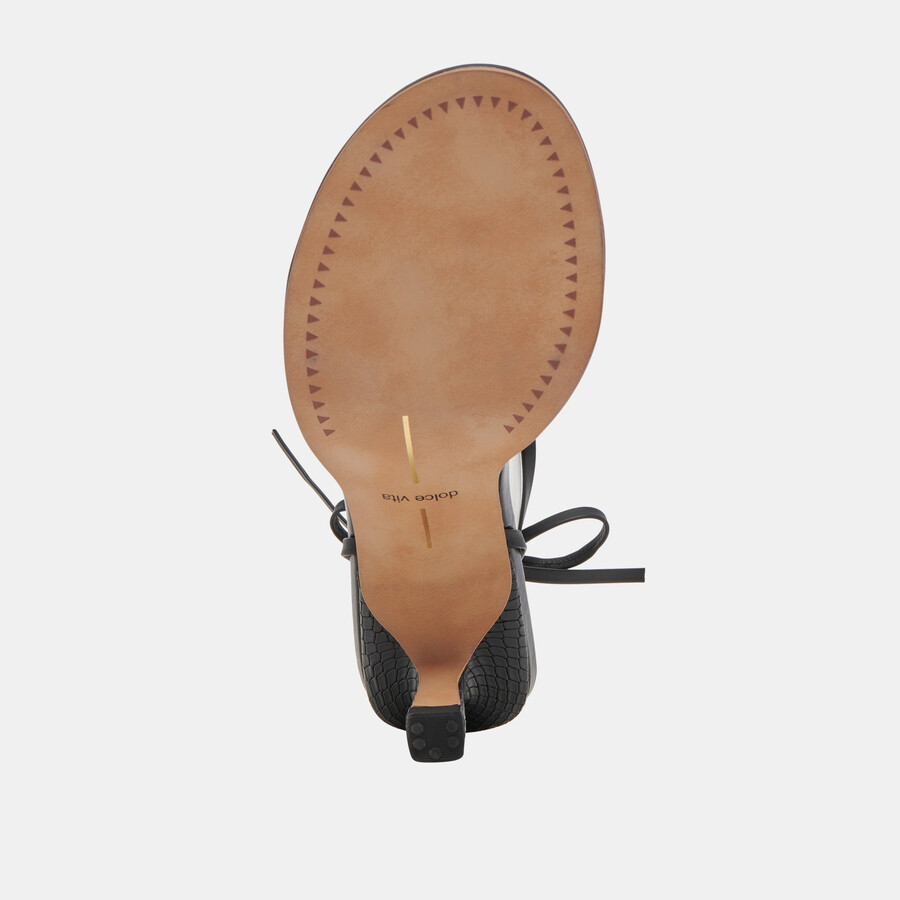 maison heels black leather