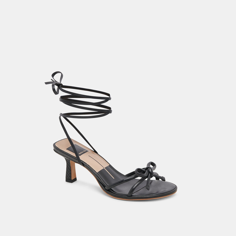 maison heels black leather