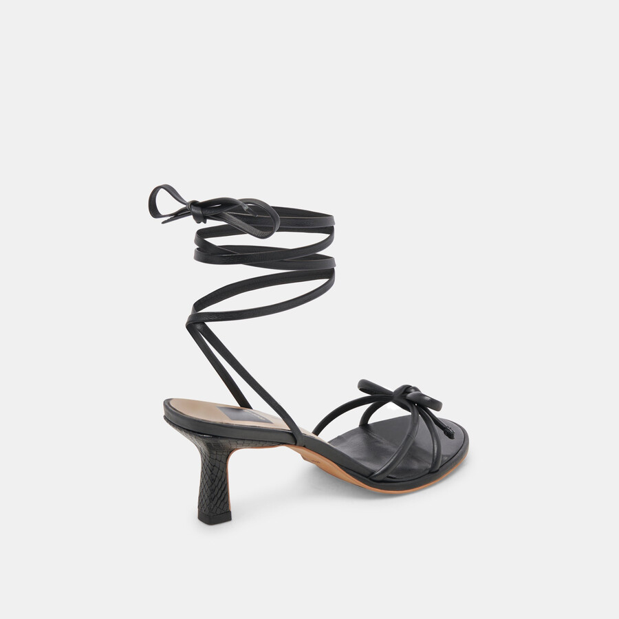 maison heels black leather