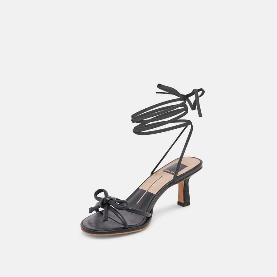 maison heels black leather