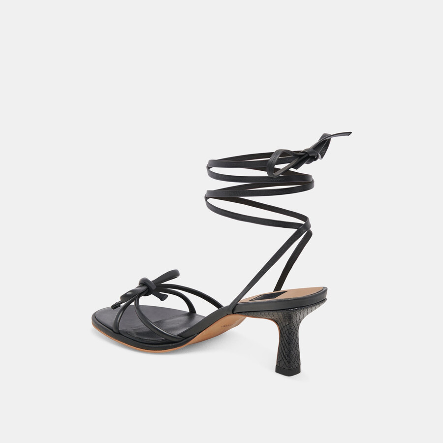 maison heels black leather