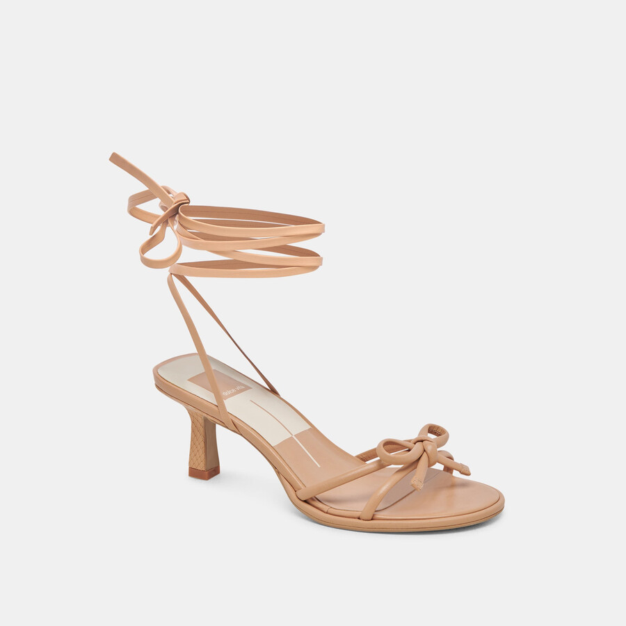 maison heels light tan leather