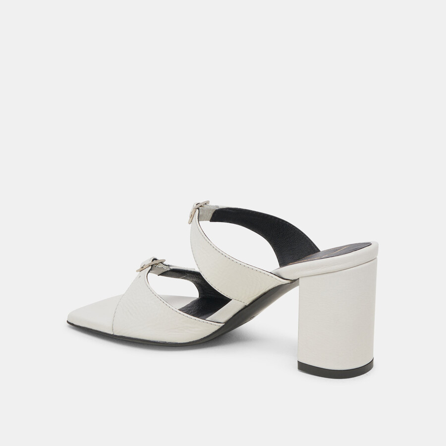 shane heels off white crinkle patent