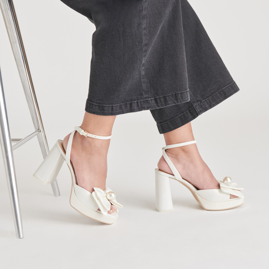 patton heels ivory satin