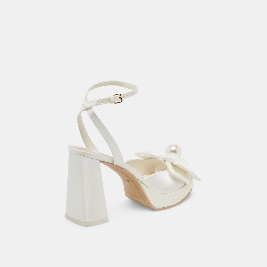 patton heels ivory satin