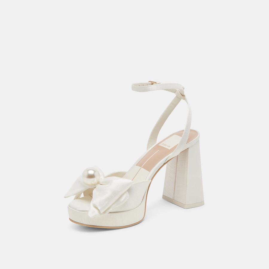 patton heels ivory satin