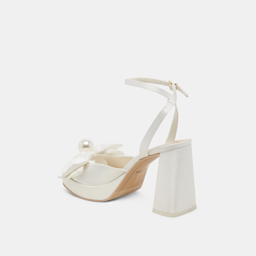 patton heels ivory satin